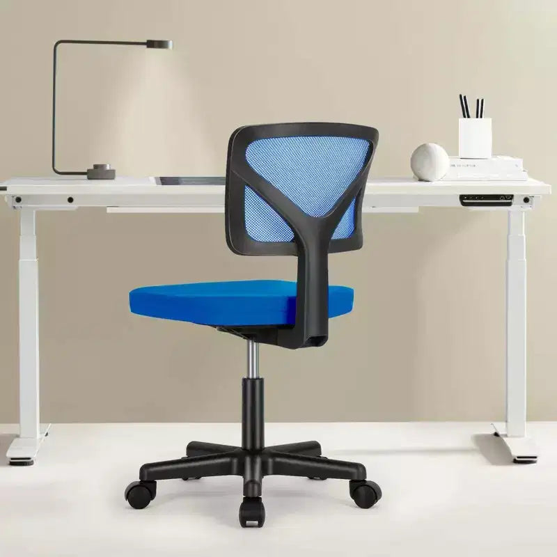 Silla giratoria de malla entrecruzada TUYOHW con ruedas, silla de oficina con altura ajustable y soporte lumbar, silla gamer con respaldo bajo para oficina