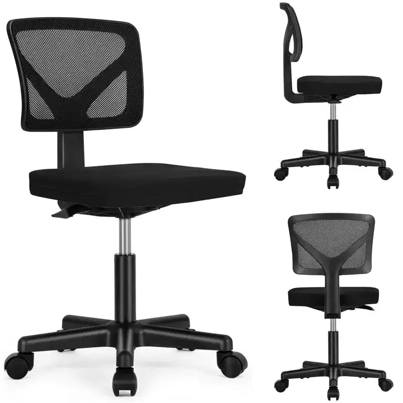 Silla giratoria de malla entrecruzada TUYOHW con ruedas, silla de oficina con altura ajustable y soporte lumbar, silla gamer con respaldo bajo para oficina