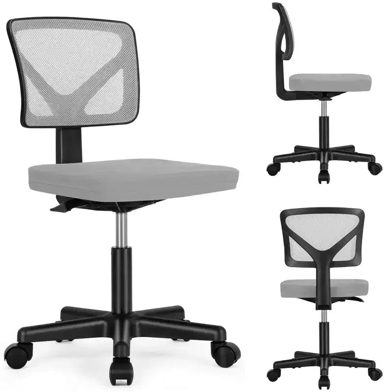 Silla giratoria de malla entrecruzada TUYOHW con ruedas, silla de oficina con altura ajustable y soporte lumbar, silla gamer con respaldo bajo para oficina