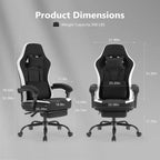 Silla giratoria de microfibra TUYOHW con ruedas, silla de oficina con reposacabezas extraíble y cojín lumbar, silla de juego para oficina