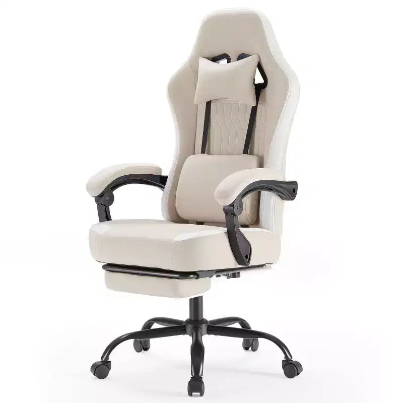 Silla giratoria de microfibra TUYOHW con ruedas, silla de oficina con reposacabezas extraíble y cojín lumbar, silla de juego para oficina