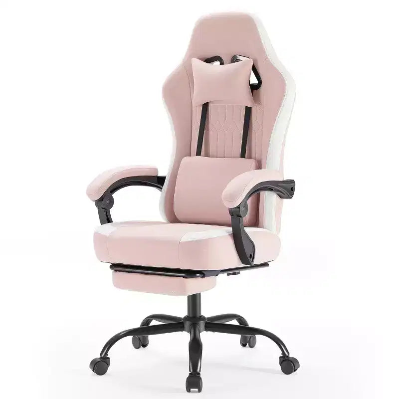Silla giratoria de microfibra TUYOHW con ruedas, silla de oficina con reposacabezas extraíble y cojín lumbar, silla de juego para oficina