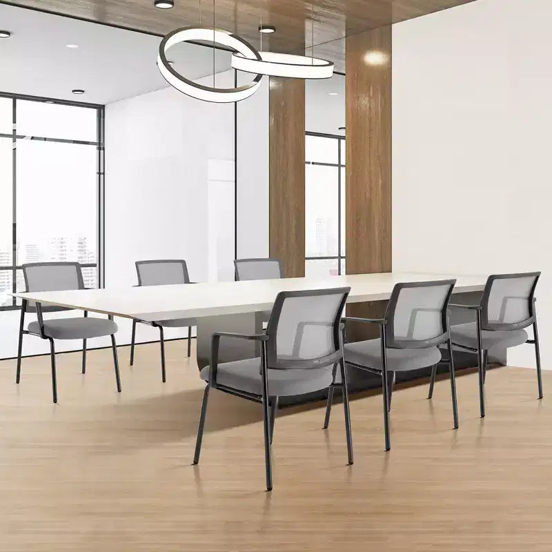 TUYOHW Silla de malla entrecruzada sin ruedas, juego de 1, silla de oficina con soporte lumbar y patas de metal, silla de juego para oficina