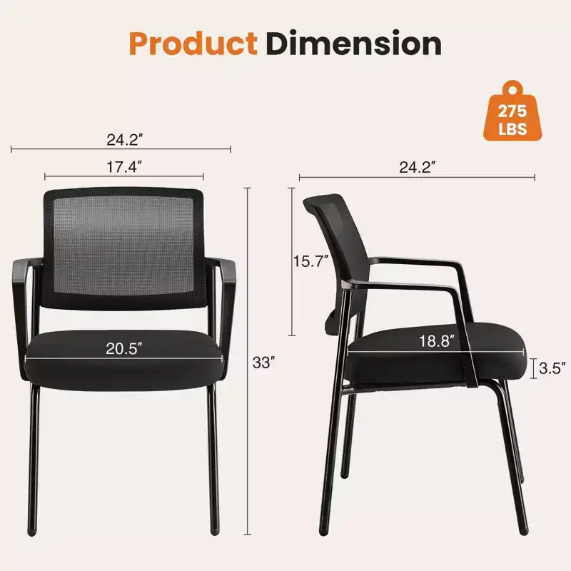 TUYOHW Silla de malla entrecruzada sin ruedas, juego de 1, silla de oficina con soporte lumbar y patas de metal, silla de juego para oficina