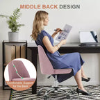 TUYOHW Silla giratoria entrecruzada con ruedas, silla de oficina con altura ajustable y soporte lumbar, silla de juego sin brazos para oficina
