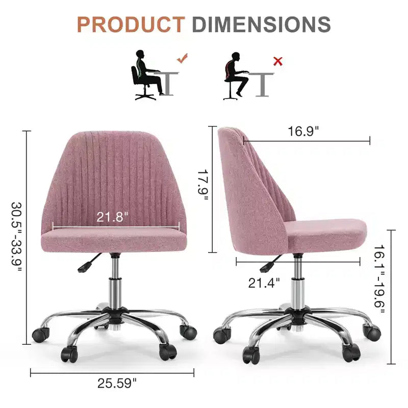 TUYOHW Silla giratoria entrecruzada con ruedas, silla de oficina con altura ajustable y soporte lumbar, silla de juego sin brazos para oficina