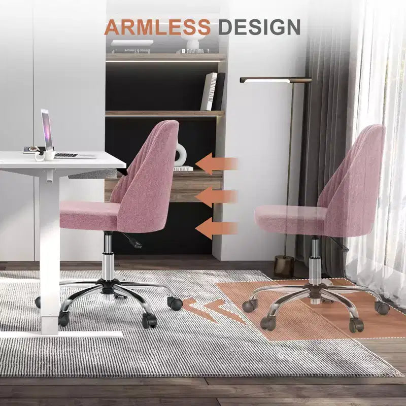 TUYOHW Silla giratoria entrecruzada con ruedas, silla de oficina con altura ajustable y soporte lumbar, silla de juego sin brazos para oficina