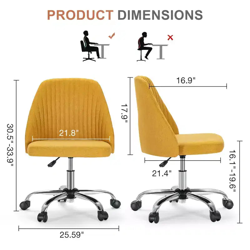 TUYOHW Silla giratoria entrecruzada con ruedas, silla de oficina con altura ajustable y soporte lumbar, silla de juego sin brazos para oficina