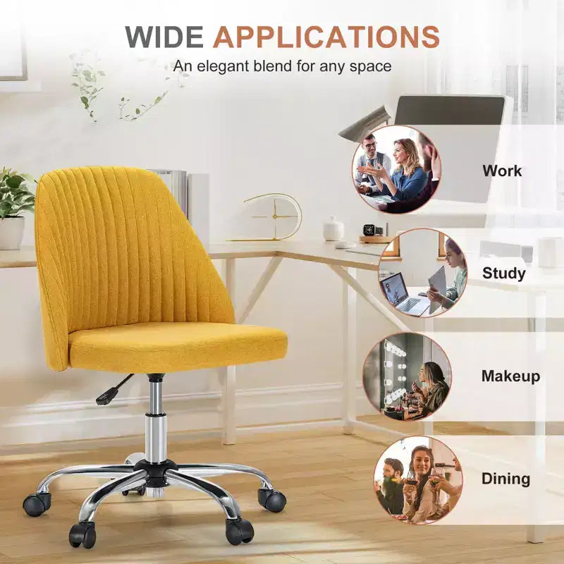 TUYOHW Silla giratoria entrecruzada con ruedas, silla de oficina con altura ajustable y soporte lumbar, silla de juego sin brazos para oficina
