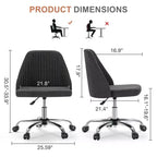 TUYOHW Silla giratoria entrecruzada con ruedas, silla de oficina con altura ajustable y soporte lumbar, silla de juego sin brazos para oficina