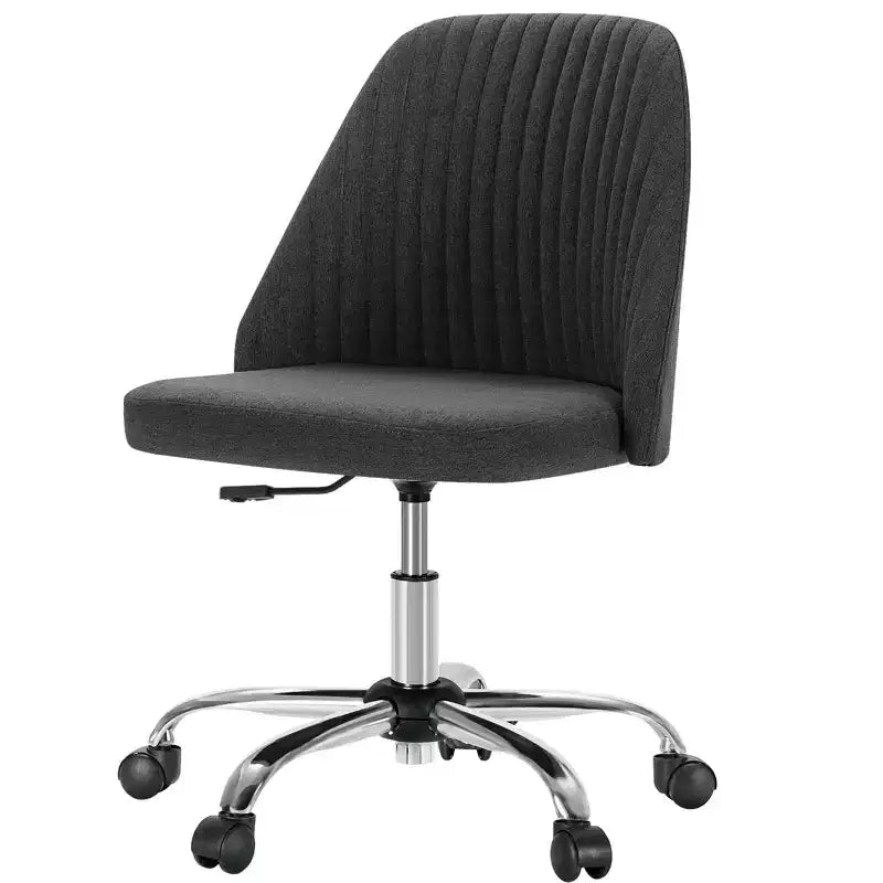 TUYOHW Silla giratoria entrecruzada con ruedas, silla de oficina con altura ajustable y soporte lumbar, silla de juego sin brazos para oficina