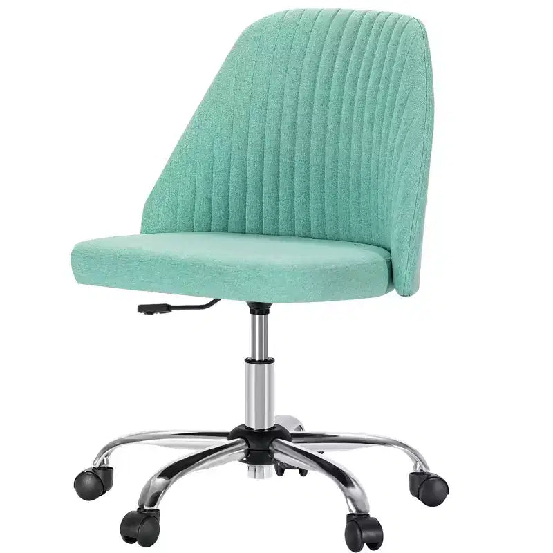 TUYOHW Silla giratoria entrecruzada con ruedas, silla de oficina con altura ajustable y soporte lumbar, silla de juego sin brazos para oficina