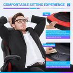 TUYOHW Silla giratoria de piel sintética con ruedas y respaldo entrecruzado en S, silla de oficina con soporte lumbar, silla de juego para oficina