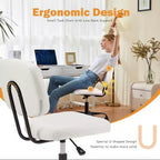 Silla TUYOHW giratoria de cuero sintético con ruedas, silla de oficina sin brazos con altura ajustable y soporte lumbar, silla de juego para oficina