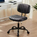 Silla TUYOHW giratoria de cuero sintético con ruedas, silla de oficina sin brazos con altura ajustable y soporte lumbar, silla de juego para oficina