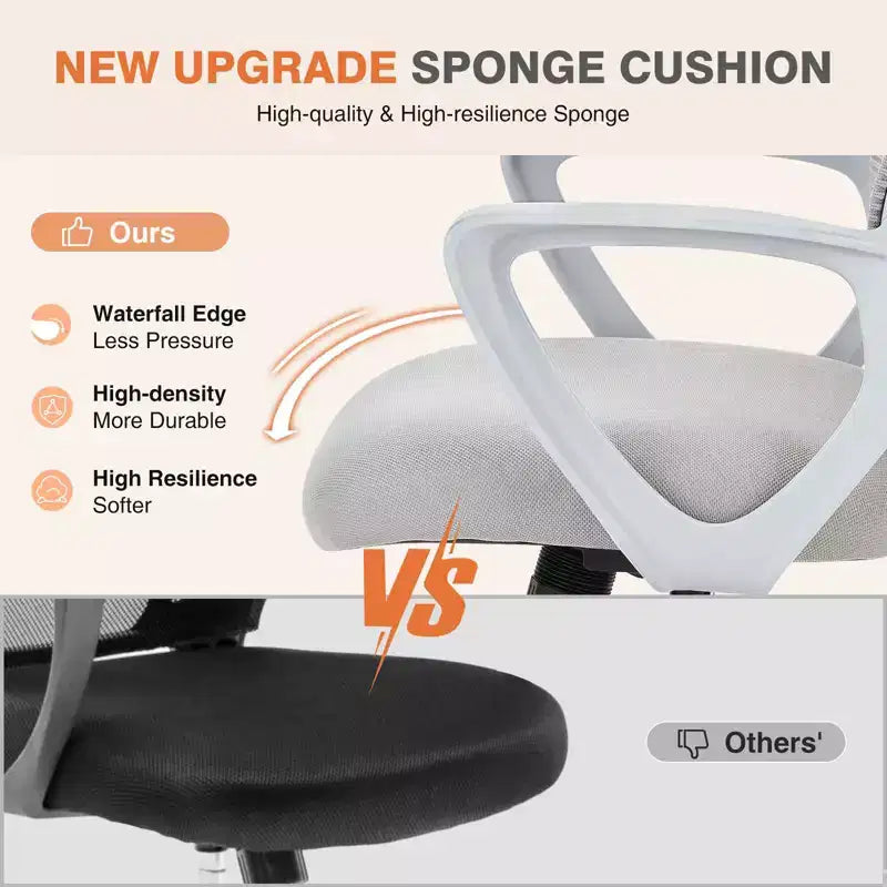 Silla giratoria de malla entrecruzada TUYOHW con ruedas, silla de oficina de 41.5 de altura con altura ajustable, silla gaming para oficina