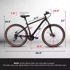 Bicicleta de montaña con ruedas de 24 pulgadas, 21 velocidades, para hombres y mujeres, para senderos, ciudad, cuadro de acero de alto carbono, frenos de disco