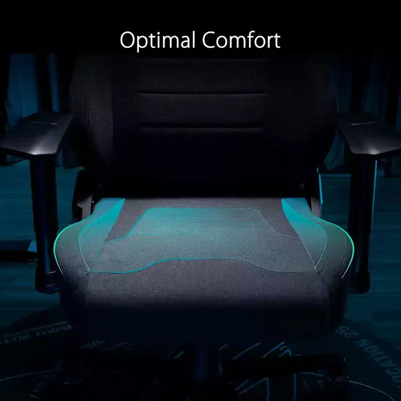 Silla gaming ASUS ROG Aethon Fabric Edition, cojín de asiento de doble densidad, reposabrazos 2D con acolchado suave, soporte lumbar integrado, estructura totalmente de acero