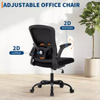 Silla de oficina Garvee con soporte lumbar y reposacabezas ajustables, reposabrazos abatibles, silla ergonómica giratoria de respaldo alto negra para oficina en casa, gaming, negro