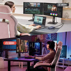 Silla de oficina giratoria para juegos ergonómica de PU con respaldo alto, reposapiés retráctil, altura ajustable, soporte lumbar y reposacabezas ajustables