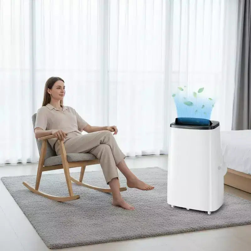 GustoWave Aire acondicionado portátil de 14000 BTU, 3 en 1, para 46-65 m², control remoto, pantalla LED y temporizador de 24 horas
