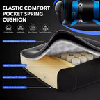 Silla de juego ergonómica Acekool para adultos, piel sintética, masaje lumbar, reposapiés, ajustable, para oficina o gaming