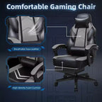 Sillas de juego Celebalcony para adultos con reposapiés, respaldo alto, con soporte lumbar de masaje, sillas de computadora giratorias de 360° y ajustables en altura.