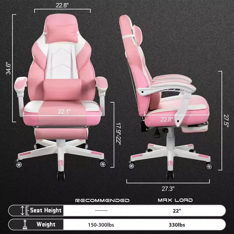 Sillas de juego Celebalcony para adultos con reposapiés, respaldo alto, con soporte lumbar de masaje, sillas de computadora giratorias de 360° y ajustables en altura.