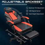 Sillas de juego Celebalcony para adultos con reposapiés, respaldo alto, con soporte lumbar de masaje, sillas de computadora giratorias de 360° y ajustables en altura.