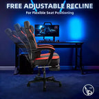 Sillas de juego Celebalcony para adultos con reposapiés, respaldo alto, con soporte lumbar de masaje, sillas de computadora giratorias de 360° y ajustables en altura.