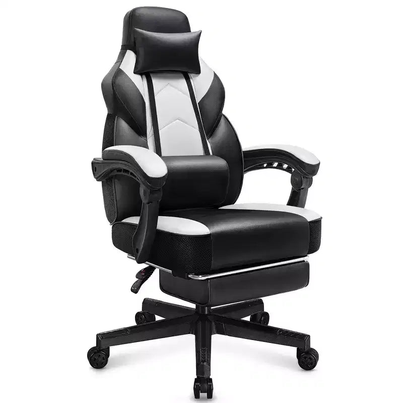 Sillas de juego Celebalcony para adultos con reposapiés, respaldo alto, con soporte lumbar de masaje, sillas de computadora giratorias de 360° y ajustables en altura.