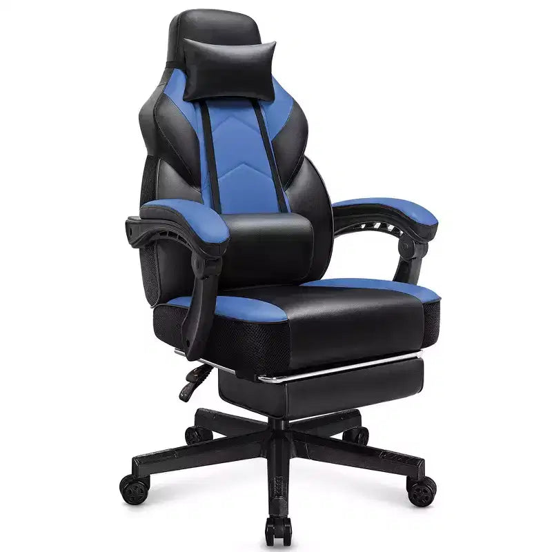 Sillas de juego Celebalcony para adultos con reposapiés, respaldo alto, con soporte lumbar de masaje, sillas de computadora giratorias de 360° y ajustables en altura.