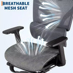 Silla de oficina ergonómica de malla Acekool con reposapiés, reposabrazos 4D y soporte lumbar ajustable para el hogar o sala de juegos