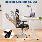 Silla de oficina ergonómica de malla Acekool con reposapiés, reposabrazos 4D y soporte lumbar ajustable para el hogar o sala de juegos