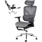 Silla de oficina ergonómica de malla Acekool con reposapiés, reposabrazos 4D y soporte lumbar ajustable para el hogar o sala de juegos