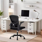 Silla de oficina de malla gris de alta gama ergonómica prémium - Altura ajustable, reposabrazos plegables y soporte lumbar - Cómodo asiento giratorio para el hogar, juegos y trabajo