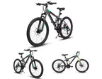 Bicicleta de montaña de 24 pulgadas, 21 velocidades, suspensión total con horquilla delantera y amortiguador, cuadro de acero, bicicleta urbana ergonómica para hombres y mujeres