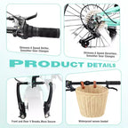 Bicicleta Plegable de 20 Pulgadas para Adultos con Cesta, Soporte para Teléfono y Guardabarros, Cuadro de Acero de 6 Velocidades para Desplazamientos Urbanos, Bicicleta Compacta Portátil con Doble Freno en V