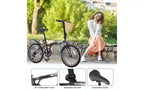 Bicicleta Plegable de 20 Pulgadas para Adultos con Cesta, Soporte para Teléfono y Guardabarros, Cuadro de Acero de 6 Velocidades para Desplazamientos Urbanos, Bicicleta Compacta Portátil con Doble Freno en V