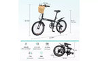 Bicicleta Plegable de 20 Pulgadas para Adultos con Cesta, Soporte para Teléfono y Guardabarros, Cuadro de Acero de 6 Velocidades para Desplazamientos Urbanos, Bicicleta Compacta Portátil con Doble Freno en V