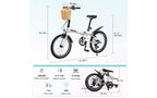 Bicicleta Plegable de 20 Pulgadas para Adultos con Cesta, Soporte para Teléfono y Guardabarros, Cuadro de Acero de 6 Velocidades para Desplazamientos Urbanos, Bicicleta Compacta Portátil con Doble Freno en V