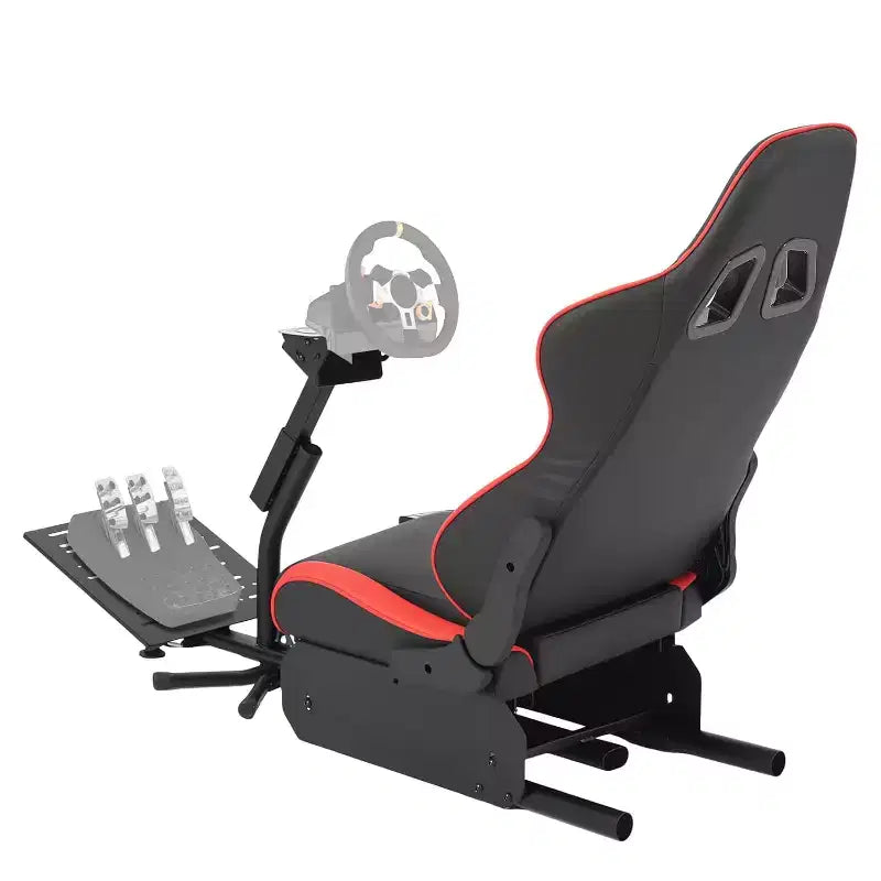 Cabina Plegable de Simulador de Carreras, Soporte de Volante Ajustable para G29/G920/G923, Compatible con Thrustmaster, Fanatec, Hori, Mad Catz, Ángulo de Pedal Ajustable
