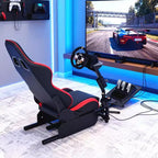Cabina Plegable de Simulador de Carreras, Soporte de Volante Ajustable para G29/G920/G923, Compatible con Thrustmaster, Fanatec, Hori, Mad Catz, Ángulo de Pedal Ajustable