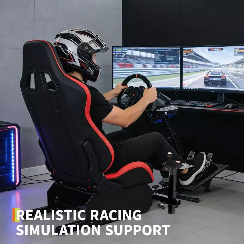 Cabina Plegable de Simulador de Carreras, Soporte de Volante Ajustable para G29/G920/G923, Compatible con Thrustmaster, Fanatec, Hori, Mad Catz, Ángulo de Pedal Ajustable