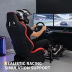Cabina Plegable de Simulador de Carreras, Soporte de Volante Ajustable para G29/G920/G923, Compatible con Thrustmaster, Fanatec, Hori, Mad Catz, Ángulo de Pedal Ajustable
