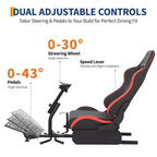 Cabina Plegable de Simulador de Carreras, Soporte de Volante Ajustable para G29/G920/G923, Compatible con Thrustmaster, Fanatec, Hori, Mad Catz, Ángulo de Pedal Ajustable