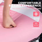 MAYEERTY Sillas ergonómicas para videojuegos, sillas para juegos de computadora con soporte lumbar de masaje y reposapiés, rosa y blanco