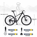 Bicicleta de montaña de 29 pulgadas, una velocidad/8 velocidades, cuadro de acero, horquilla de suspensión delantera, freno de disco para mujeres y hombres adultos, varios colores