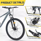 Bicicleta de montaña de 29 pulgadas, una velocidad/8 velocidades, cuadro de acero, horquilla de suspensión delantera, freno de disco para mujeres y hombres adultos, varios colores