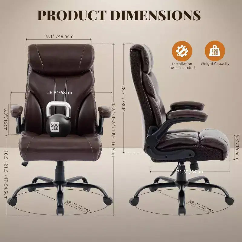 Silla de oficina con respaldo alto, silla de escritorio para ordenador con altura ajustable, ángulo de inclinación del respaldo, soporte lumbar, ruedas giratorias, cómoda para oficina o juegos.